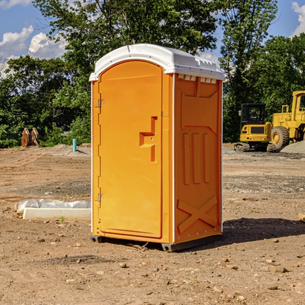 how often are the portable restrooms cleaned and serviced during a rental period in Hornbeak